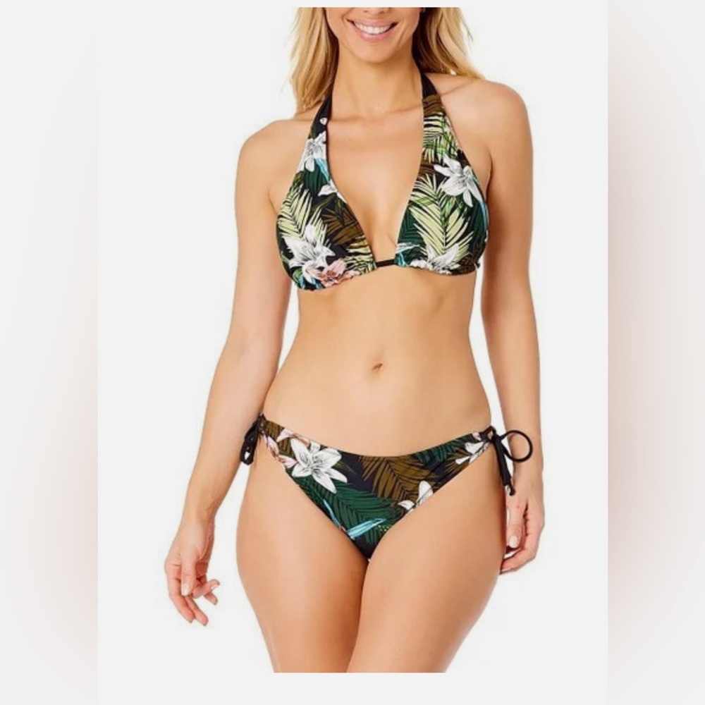 Hurley Women's Reversible Bikini 2-piece Set Swimwear Multi-Teal